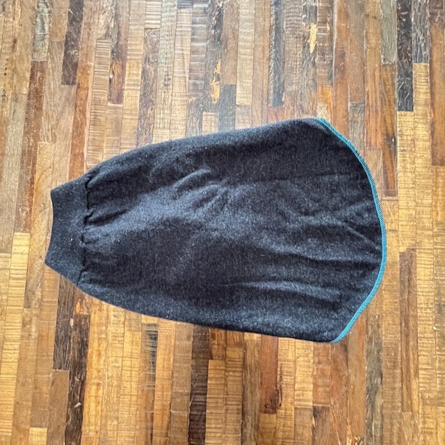 Dark Gray Merino Wool Dog Sweater - Warm Dog Coat - Canine Cardigans - FITS 25-40 Pounds - Repuposed - Upcycled