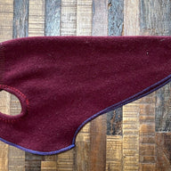 Repurposed Red Cashmere Dog Sweater - Dog Coat - FITS 4-6 Pounds LONG - Canine Cardigans