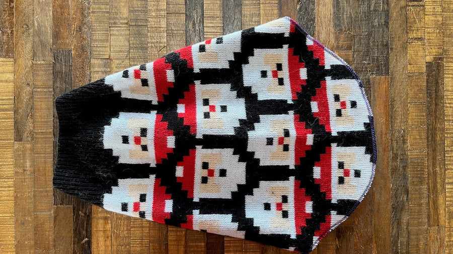 Warm BULL Dog Santa Sweater - Frenchie Clothes - Wool Dog Coat - FITS 12-18 Pounds - Canine Cardigans