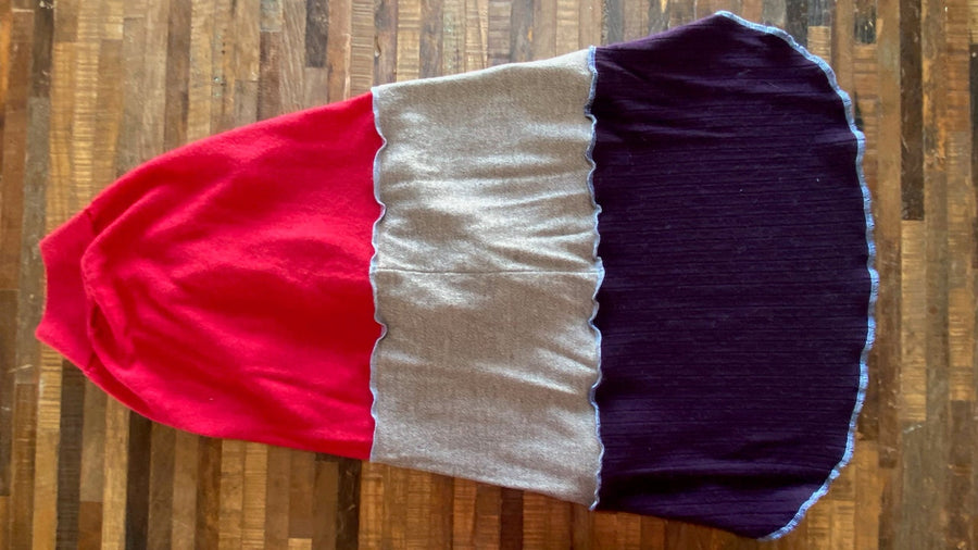 FITS 125-150 Pound Dog - Hand Made Red & Purple Sweater Big Dog - Great Dane Clothes - Mastiff Shirt - Repurposed Cashmere Canine Cardigans