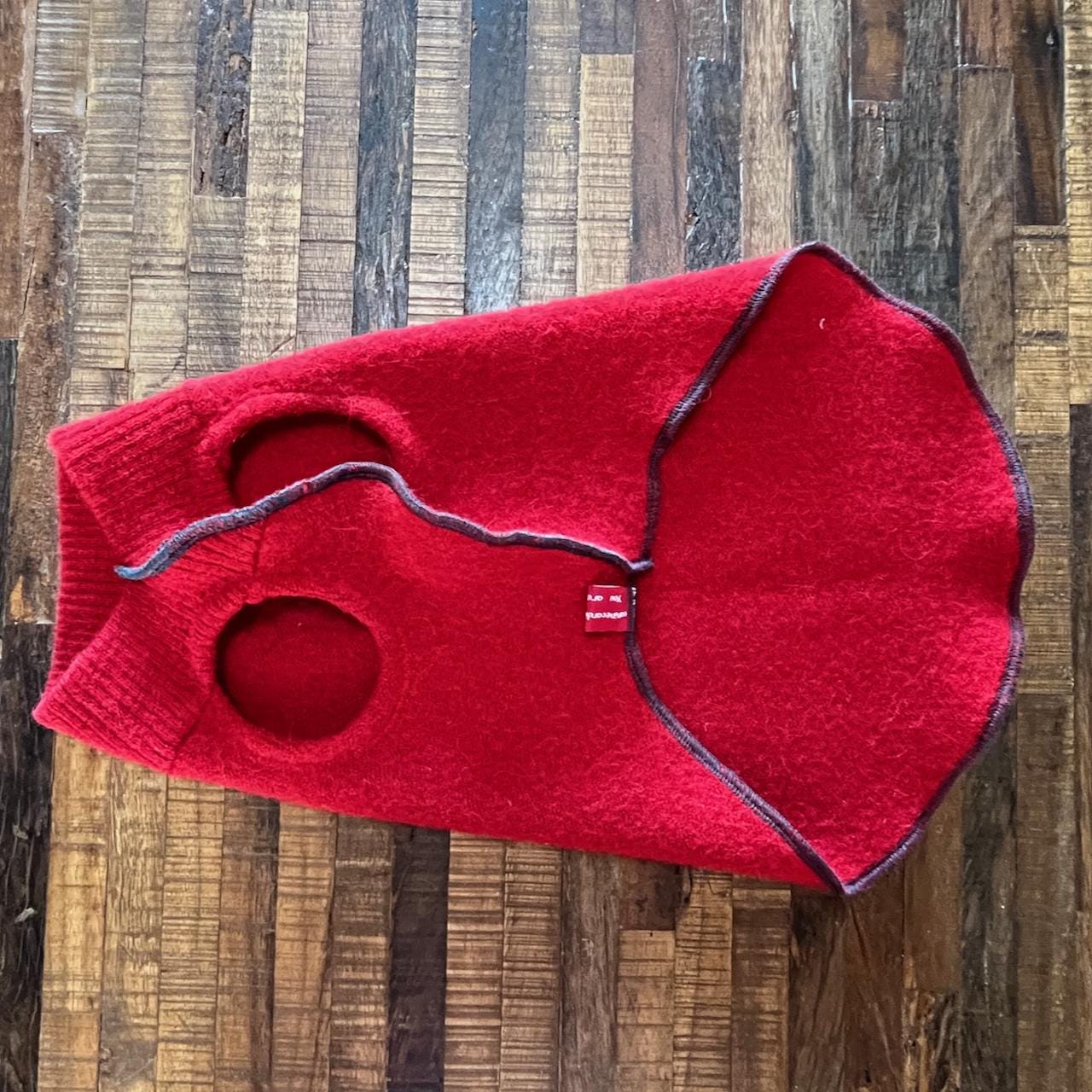Warm Handmade Wool Dog Sweater, Canine Cardigans, FITS 15-25 Pounds Repurposed Dog Clothes