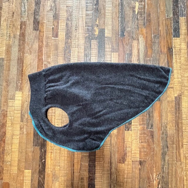 Dark Gray Merino Wool Dog Sweater - Warm Dog Coat - Canine Cardigans - FITS 25-40 Pounds - Repuposed - Upcycled