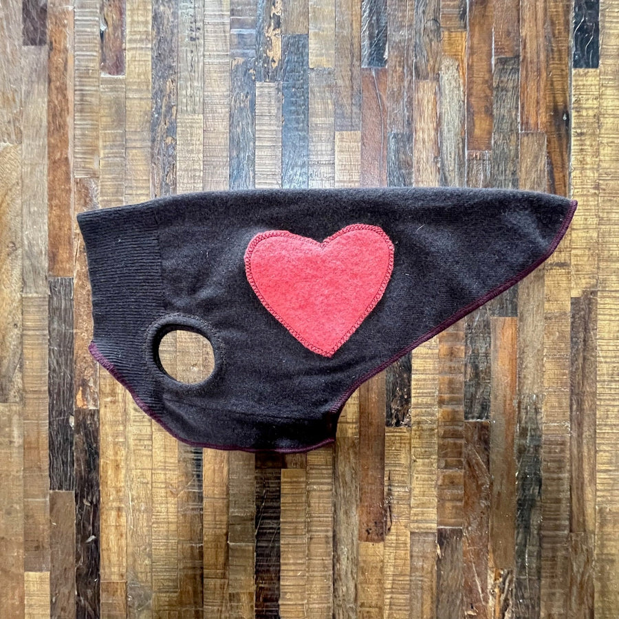 Fancy Handmade Heart Dog Sweater - Warm Dog Coat - FITS 12 - 18 Pounds Long - Canine Cardigans