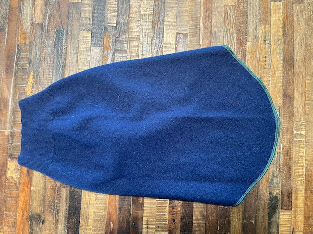 Blue Cashmere Dog Sweater - Warm Dog Coat - Canine Cardigans - FITS 25 - 40 Pounds - Repuposed