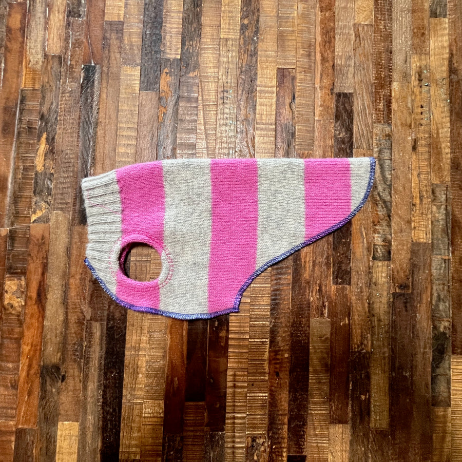 Genuine Handmade Dog Sweater - Repurposed Fancy Dog Coat - FITS 6-10 Pounds LONG - Canine Cardigans