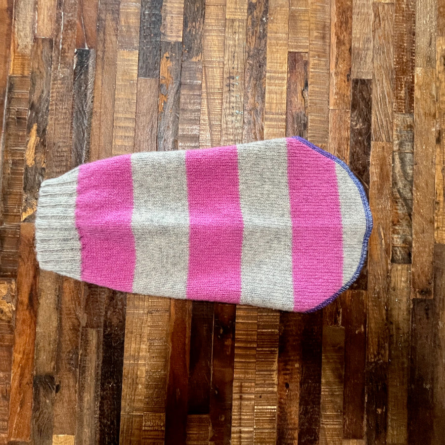 Genuine Handmade Dog Sweater - Repurposed Fancy Dog Coat - FITS 6-10 Pounds LONG - Canine Cardigans