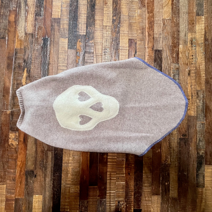 FITS 15-25 Pound LONG Dog, Cashmere Dog Sweater, Skull Day of the Dead, Upcycled Dog Clothes, Canine Cardigans