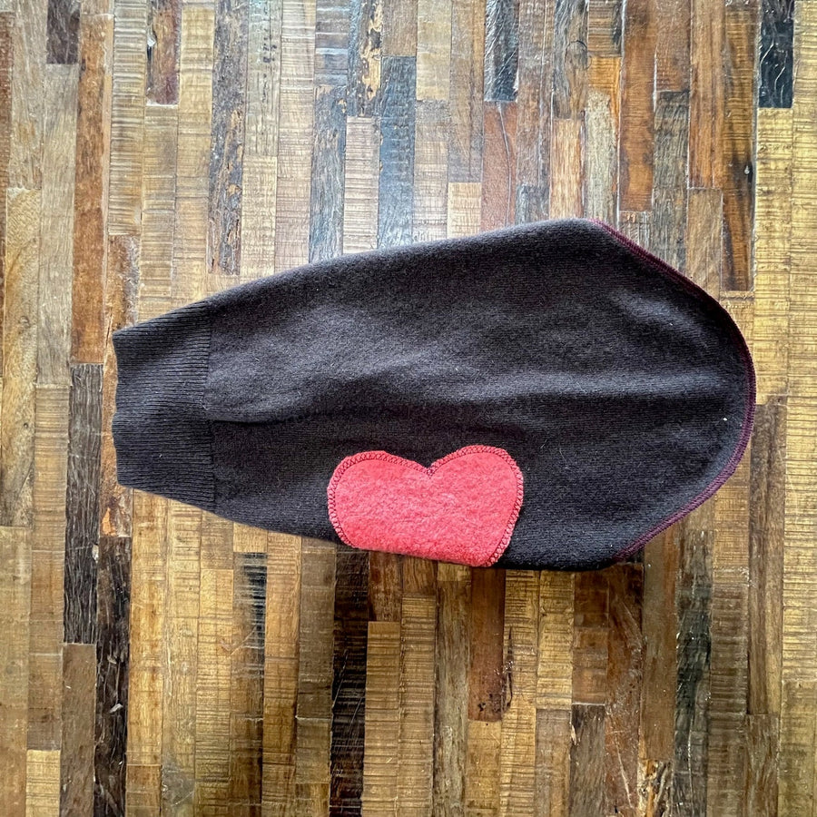 Fancy Handmade Heart Dog Sweater - Warm Dog Coat - FITS 12 - 18 Pounds Long - Canine Cardigans