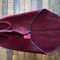 Repurposed Red Cashmere Dog Sweater - Dog Coat - FITS 4-6 Pounds LONG - Canine Cardigans