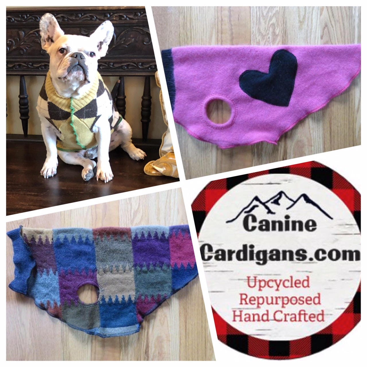 FITS 15-25 pounds Handmade Dog Sweater - Warm Dog Coat - Canine Cardigans - Repuposed - Upcycled
