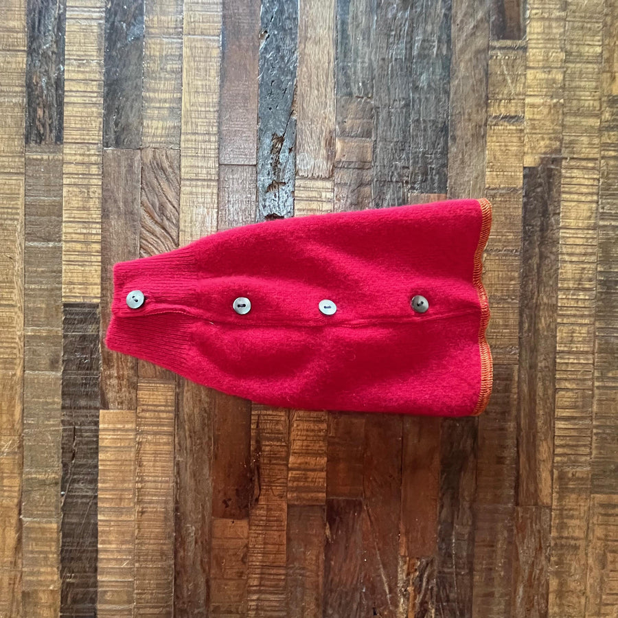 Red Cashmere Dog Sweater - Small Dog Shirt - FITS 2-5 Pounds - Canine Cardigans