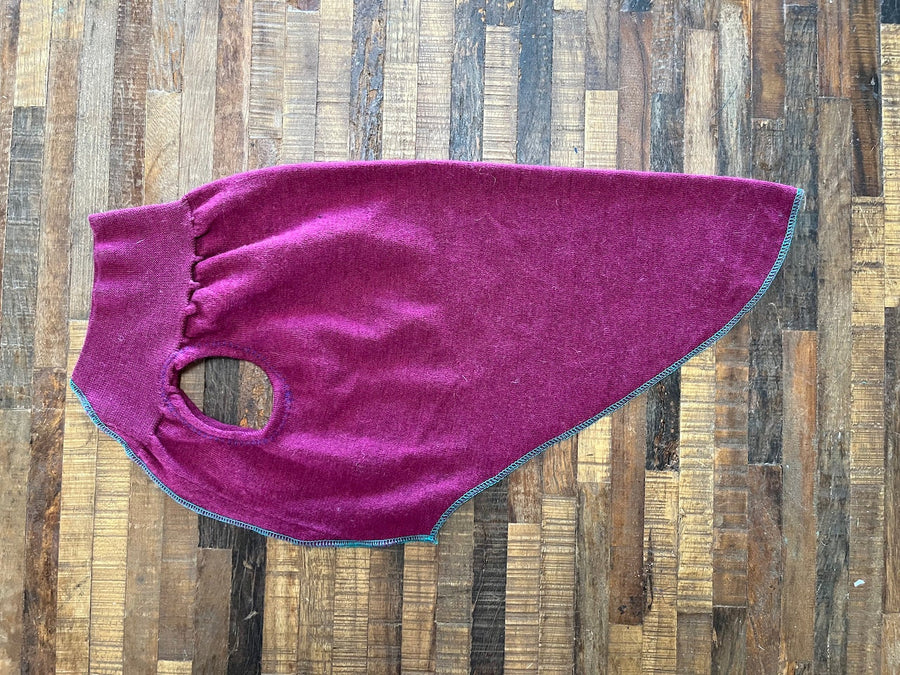 Purple Hand Made Dog Sweater - Warm Dog Coat - Canine Cardigans -  FITS 25-40 Pounds - Repuposed - Upcycled