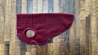 Tiny Puppy RED Repurposed Soft Wool  Dog Coat - Little Dog Shirt - FITS 2-5 Pounds - Canine Cardigans