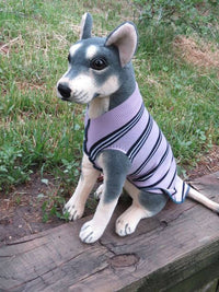 FITS 35-55 Pound Dog Hand Made Pink and Blue Dog Sweater, Fancy Dog Coat, Warm Dog Jacket -  Repurposed Petwear - Canine Cardigans