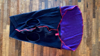 FITS 35 - 55 Pounds - BLACK and PURPLE Dog Sweater - Repurposed Wool Dog Coat Canine Cardigans