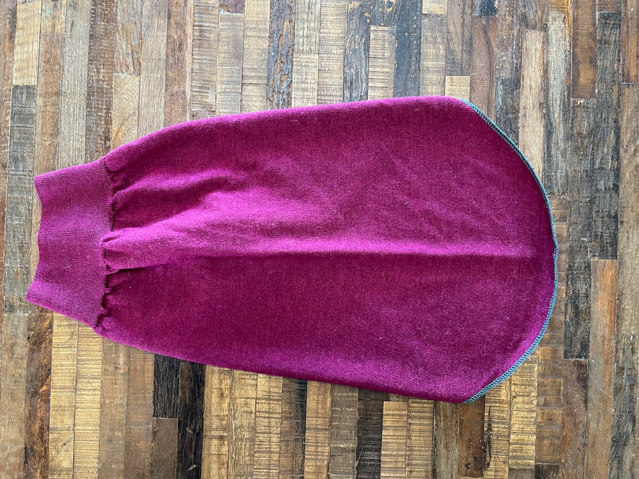 Purple Hand Made Dog Sweater - Warm Dog Coat - Canine Cardigans -  FITS 25-40 Pounds - Repuposed - Upcycled