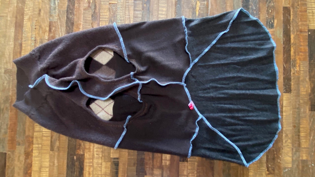 FITS 80-100 Pound Dog - Hand Made BROWN Merino Wool Great Dane Shirt -  - Big Dog Sweater - Canine Cardigans
