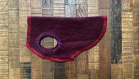 Hand Made Tiny Burgundy Dog Shirt - Little Dog Sweater - Fits LESS than 1 pound -  Canine Cardigans
