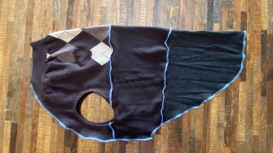 FITS 80-100 Pound Dog - Hand Made BROWN Merino Wool Great Dane Shirt -  - Big Dog Sweater - Canine Cardigans