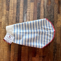Handmade FITS 6-10 Pounds - Blue and White Stripe Cashmere Dog Sweater- Small Dog Clothes - Canine Cardigans