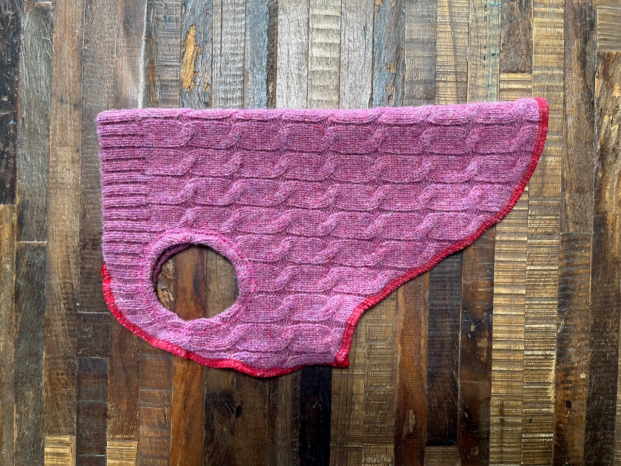 Handmade Shetland Wool Pink  Dog Sweater - FITS 8-13 Pounds - Soft Dog Coat - Canine Cardigans