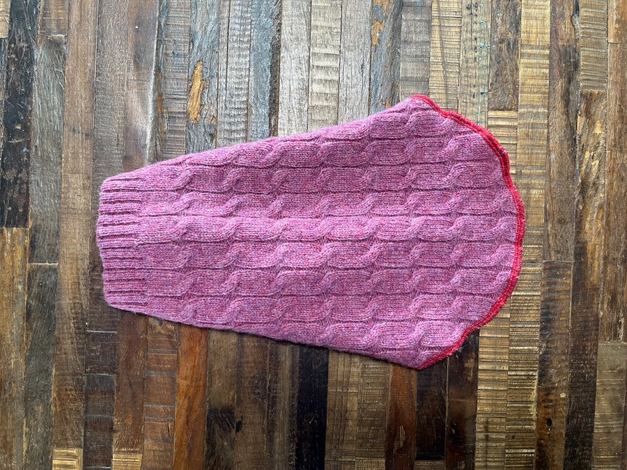 Handmade Shetland Wool Pink  Dog Sweater - FITS 8-13 Pounds - Soft Dog Coat - Canine Cardigans