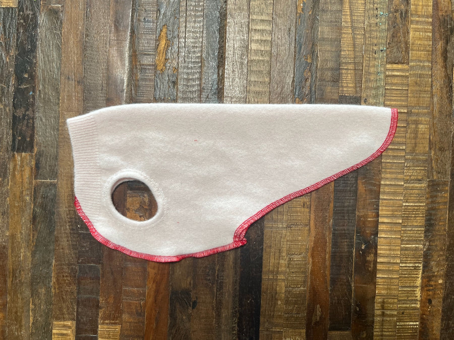 PALE PINK CASHMERE Dog Sweater - Warm Dog Coat - Canine Cardigans -  FITS 6 - 10 Pounds LONG- Repurposed - Upcycled