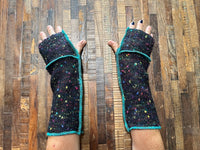 Handmade Arm Warmers - Writing Gloves - Peasant Mittens - Boho Gloves Gift for Dogwalker
