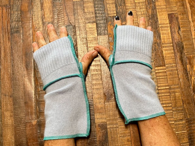 Handmade Fingerless Gloves - Repurposed - Upcycled