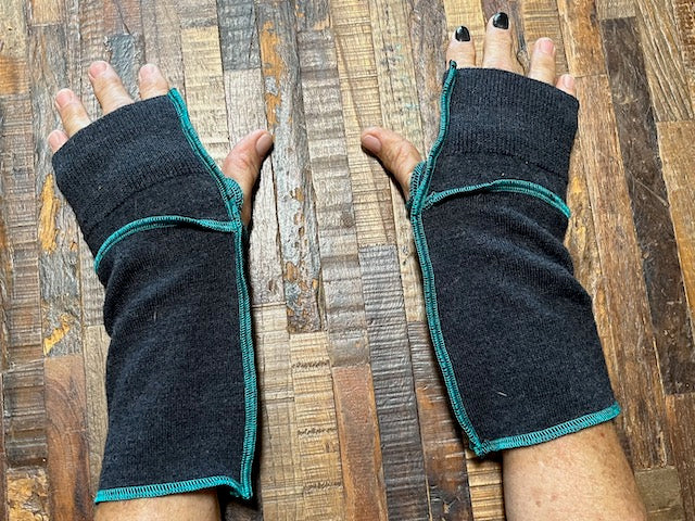 Handmade Merino Wool  Arm Warmers - FITS Larger Arms - Writing Gloves