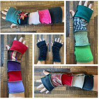 Punk Arm Warmers - Dog Walker Mittens - Writing Gloves - Peasant Gloves
