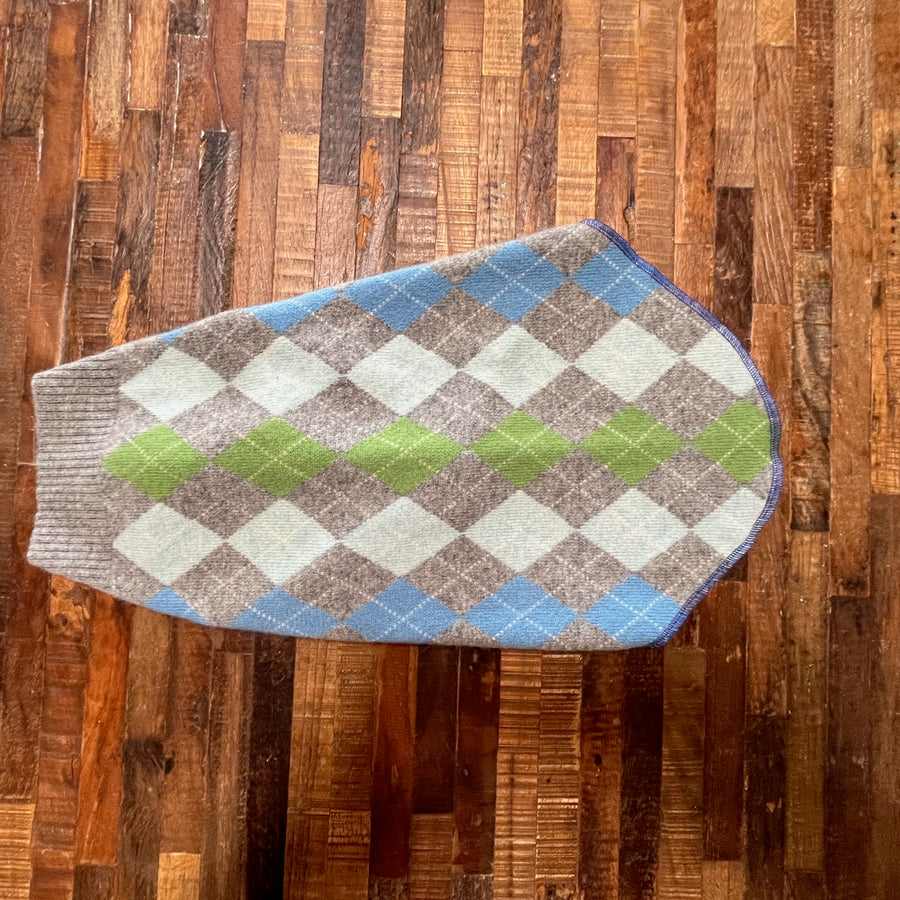 Fancy Handmade Dog Sweater, Canine Cardigans, FITS 15-25 Pounds LONG Repurposed Dog Clothes