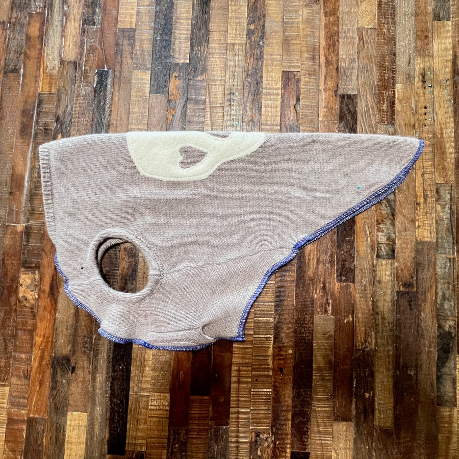FITS 15-25 Pound LONG Dog, Cashmere Dog Sweater, Skull Day of the Dead,  Upcycled Dog Clothes, Canine Cardigans
