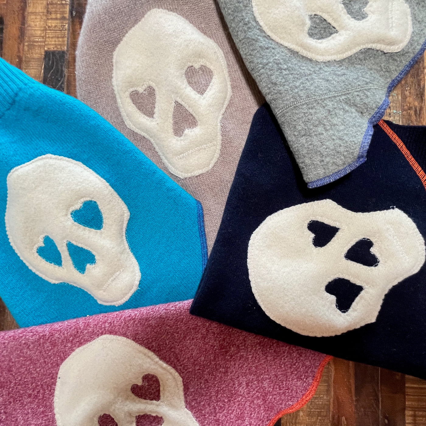 FITS 15-25 Pound LONG Dog, Cashmere Dog Sweater, Skull Day of the Dead,  Upcycled Dog Clothes, Canine Cardigans