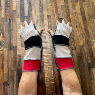 Gift for Man Friend - Repurposed Hand Made Arm Warmers - Writing Gloves - Punk Gloves