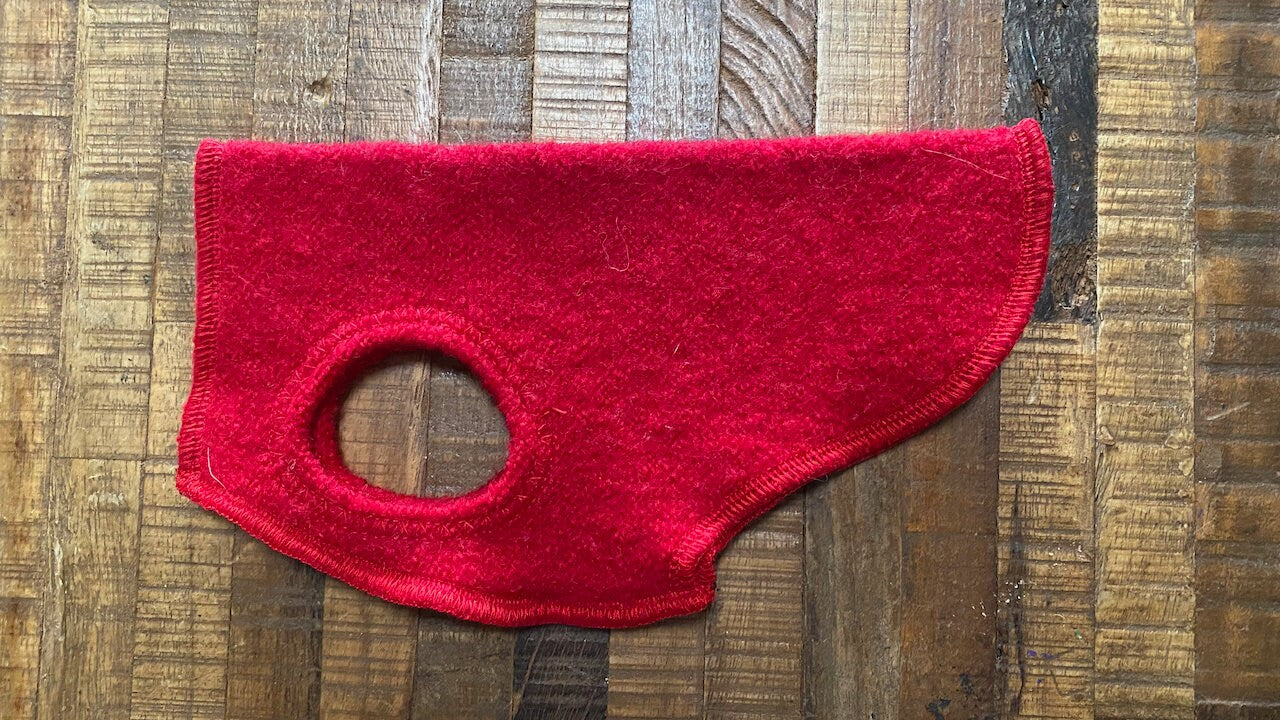 Hand Made RED Warm Wool Dog Coat, Little Dog Shirt, FITS 2-5 Pounds  Canine Cardigans