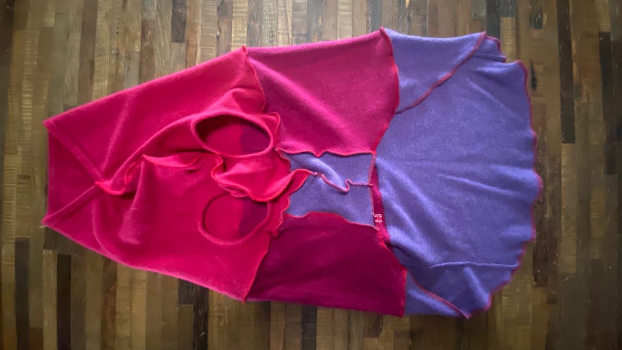 FITS 100-125 Pound Dog Great Dane - Hand Made Pink and Purple XL Wool Dog Sweater -   Dog Coat - Canine Cardigans