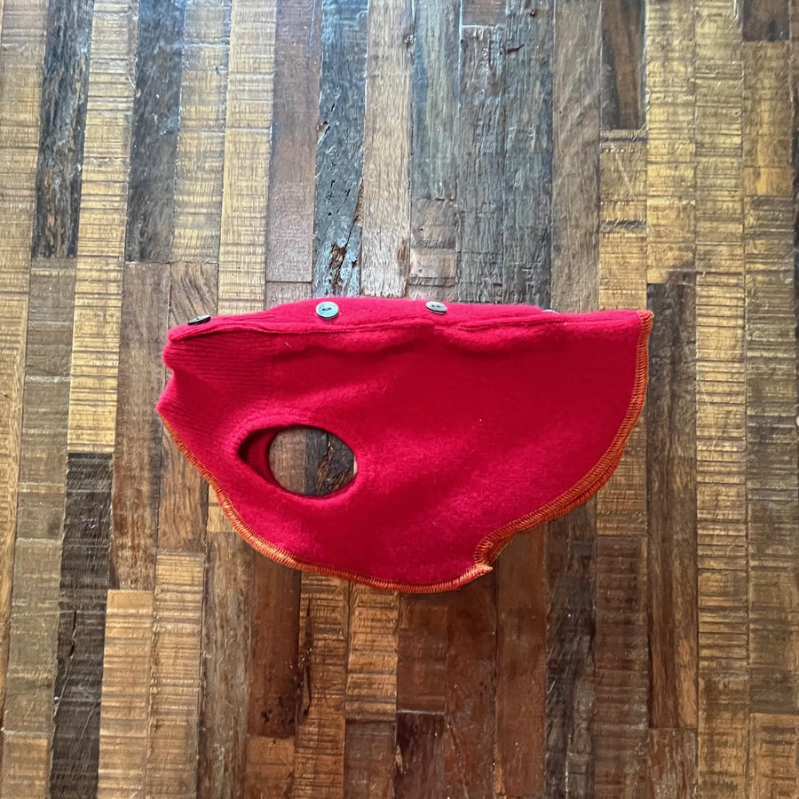 Red Cashmere Dog Sweater - Small Dog Shirt - FITS 2-5 Pounds - Canine Cardigans