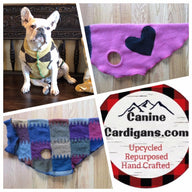 Handmade Wool/Alpaca Nylon Dog Sweater - Warm Dog Coat  - FITS 15 - 25 Pounds - Canine Cardigans