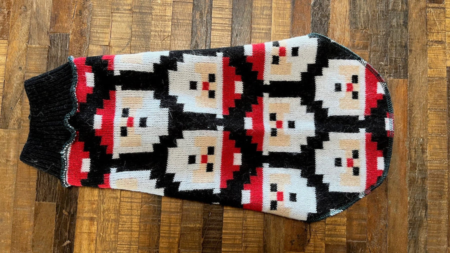 Santa Dog Sweater - Warm Dog Clothes - FITS 12 - 18 Pounds - Canine Cardigans
