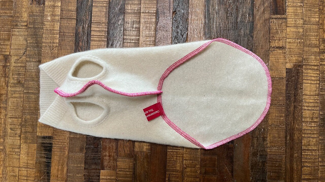 Hand Made Warm Dog Sweater for Little Dog - Fits 4 - 6 Pounds LONG - Canine Cardigans