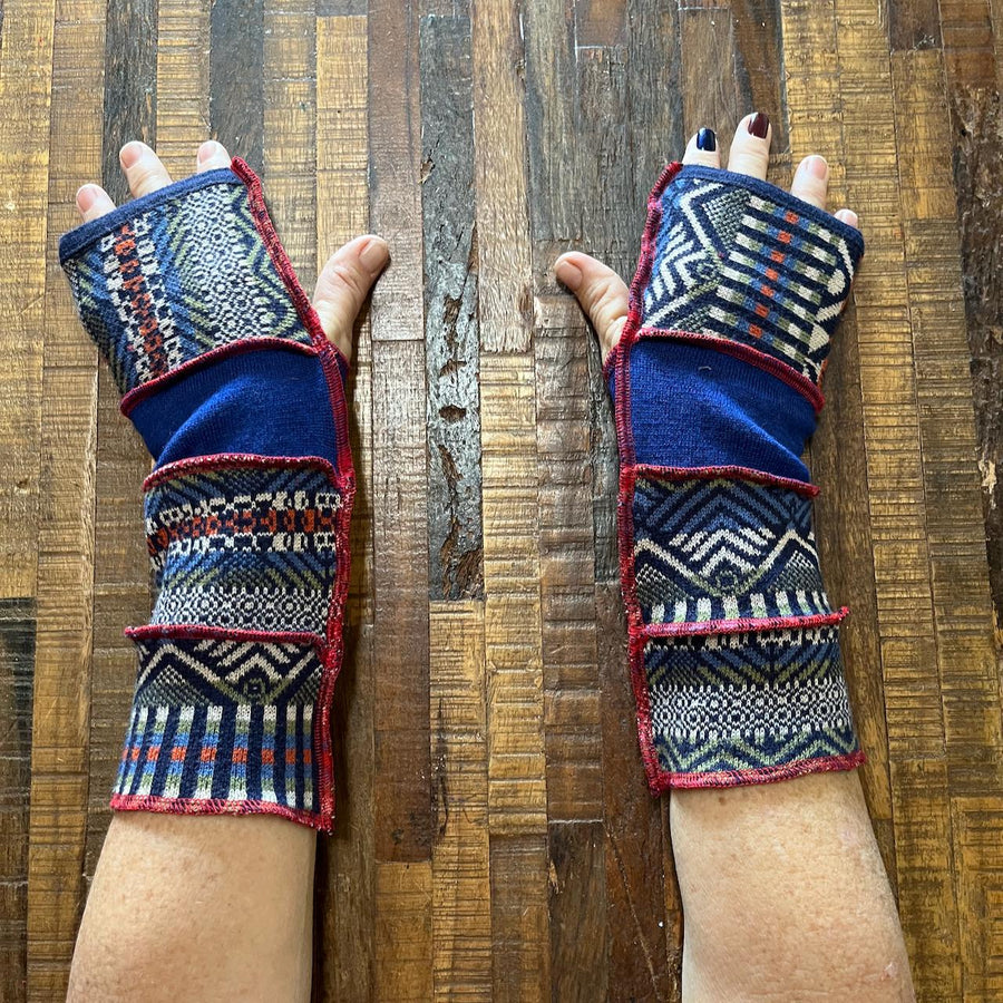 Handmade Punk Arm Warmers - Dog Walker Mittens - Writing Gloves - Peasant Gloves