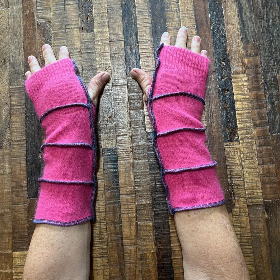 Fancy and Fun Repurposed Arm Warmers - Writing Gloves - Dog Walker Gift
