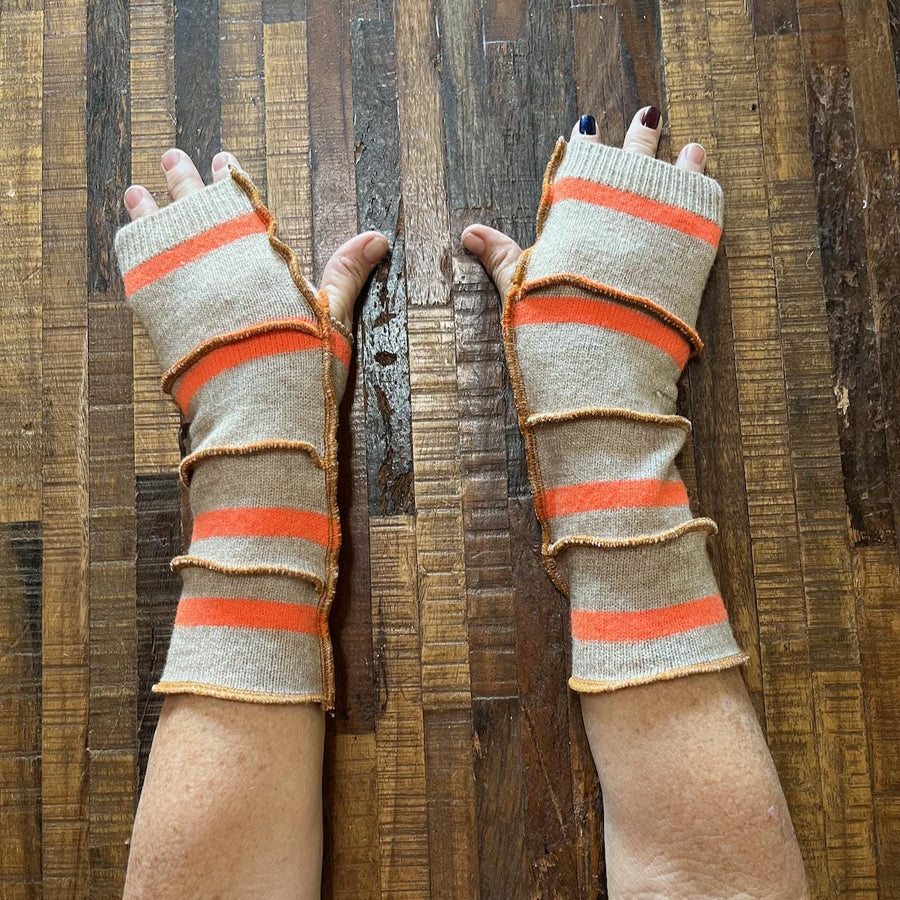 Boho Gift - Arm Warmers - Writing Gloves - Riding Gloves - Cashmere Repurposed Schmittens