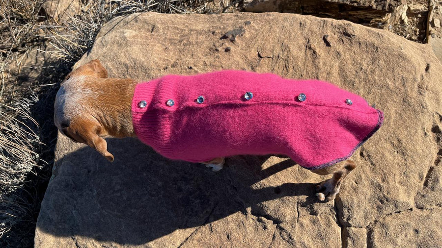 Hand made Nylon ANGORA Dog Sweater - Winter Dog Shirt - FITS 8 - 13 Pounds Long - Canine Cardigans