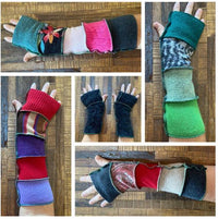 Hand Made Arm Warmers - Writing Gloves - Peasant Mittens - Boho Gloves